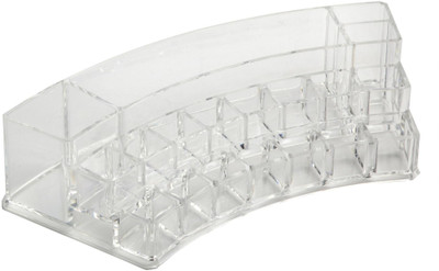 Palakz Multifunctional Curved Storage Tray Storage Vanity Box(Transparent White)
