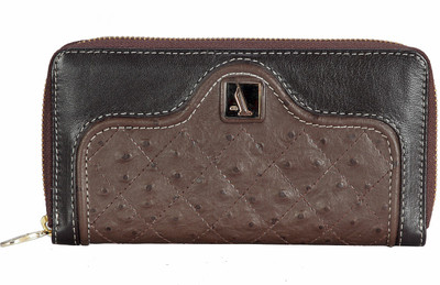 Adamis Women Casual Brown Genuine Leather Wallet(8 Card Slots)