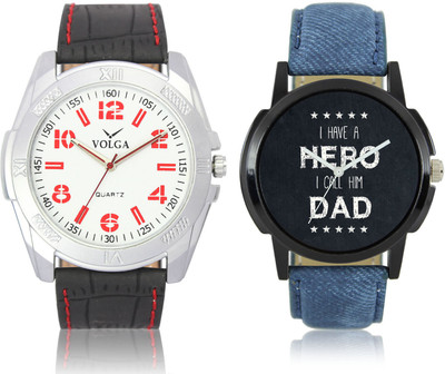 LOREM VL29LR07 New Latest Stylish Designer Leather Belt Attractive Different Combo Watch - For Men