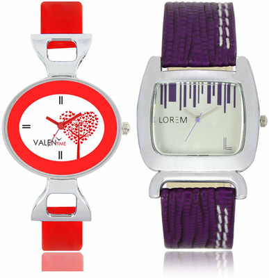 LOREM WAT-W06-0207-W07-0031-COMBOLOREMSilver::White Designer Stylish Shape Best Offer Combo Beautiful Watch - For Women