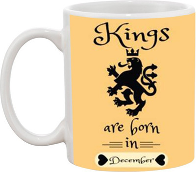 Ashvah King Are Born in December Ceramic Mug(350 ml), White