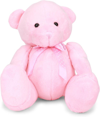 Starwalk Bear Plush With Polka Dotted Bow Baby Pink Colour 25 cm - 25 cm(Multicolor)