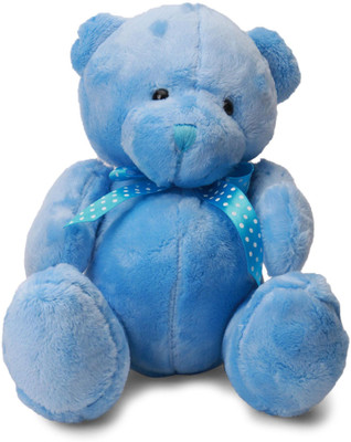 Starwalk Bear Plush With Polka Dotted Bow Blue Colour 25 cm - 25 cm(Multicolor)