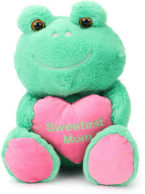 Starwalk Frog Plush Holding Heart (Sweetest Mom) - 23 cm(Multicolor)