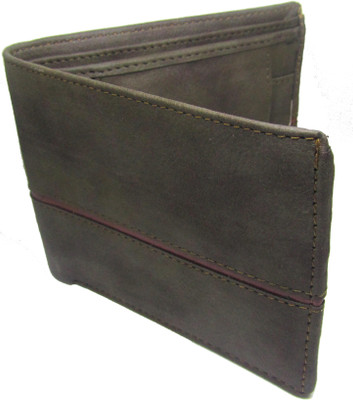 Poland Men Grey Genuine Leather Wallet(5 Card Slots), Gray