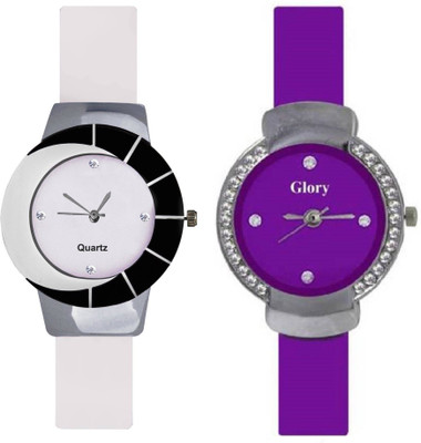 KNACK Black white different design beautiful with glory purple crystals studded round fancy women Watch - For Girls
KNACK Black white different design beautiful with glory purple crystals studded round fancy women Watch - For Girls