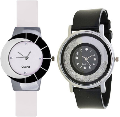 KNACK Black white different design beautiful with movable crystals in dial fancy and attractive black women Watch - For Girls
KNACK Black white different design beautiful with movable crystals in dial fancy and attractive black women Watch - For Girls