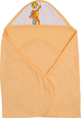 MomToBe Hosiery Cotton 1000 GSM Bath Towel(Orange), Orange printed