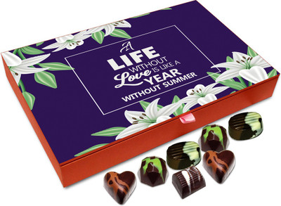 Chocholik Gift Box -Life Without Love Is Year Without Summer Chocolate Box - 12pc Truffles(144 g)
Chocholik Gift Box -Life Without Love Is Year Without Summer Chocolate Box - 12pc Truffles(144 g)