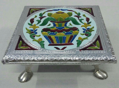 RAG Aluminium Silver meenkari metal leg bajot / chowki / RAG - 6x6 Alu. silver mina metal leg bajot Wooden Pooja Chowki(Multicolor, Pack of 01)
RAG Aluminium Silver meenkari metal leg bajot / chowki / RAG - 6x6 Alu. silver mina metal leg bajot Wooden Pooja Chowki(Multicolor, Pack of 01)