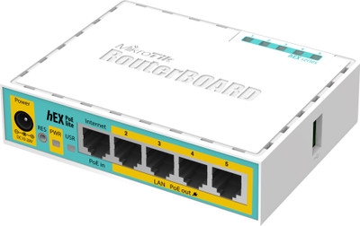 MikroTIK RB750UPr2 Hex POE lite 5 Port Wired Ethernet Router(White)