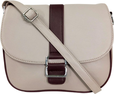 Azinnia Women Casual Beige PU Sling Bag