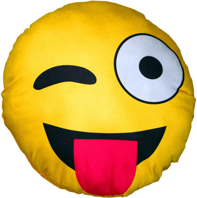 VINR Stuck out tongue and winking eye Soft Toy - 32 cm(Yellow)