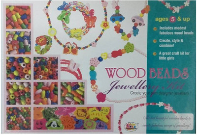 Golden Feather Ekta Wood Beads Jewellery Kit for Senior