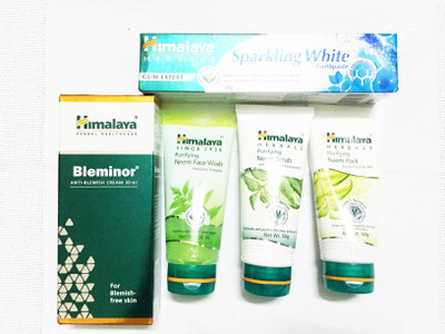 Himalaya Bleminor Anti Blemish Cream, Purifying Neem Face Wash, Purifying Neem Face Screb, Purifying Neem Face Pack, Toothpaste(Set of)
Himalaya Bleminor Anti Blemish Cream, Purifying Neem Face Wash, Purifying Neem Face Screb, Purifying Neem Face Pack, Toothpaste(Set of)