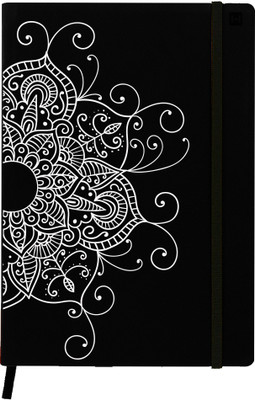 Hamee A5 Notebook(Designer Printed PU Leather Undated A5 Notebook Planner, Black)