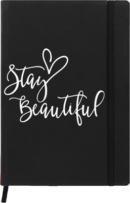 Hamee A5 Notebook(Designer Printed PU Leather Undated A5 Notebook Planner, Black)