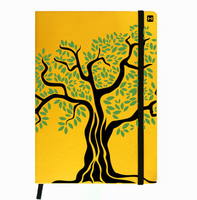 Hamee A5 Notebook(Designer Printed PU Leather Undated A5 Notebook Planner, Yellow)