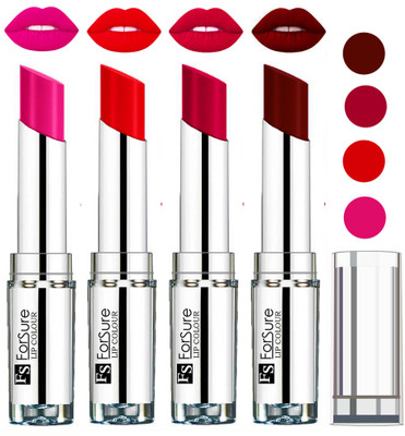 Forsure Hot Red,Magenta,Maroon,Rose Pink VELVET MATTE LIPSTICK(Hot Red,Magenta,Maroon,Rose Pink, 16 g)