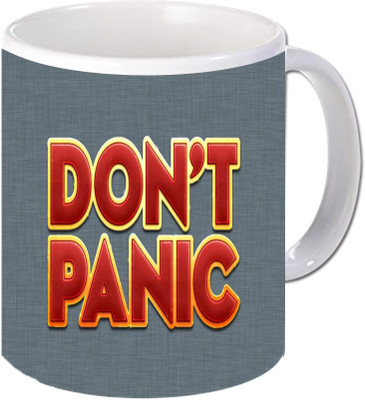 Maison N Mode Don’t Panic Coffee Ceramic Mug(330 ml), Multicolor