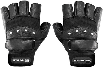 Strauss ST-19 Leather Gym & Fitness Gloves (, Black