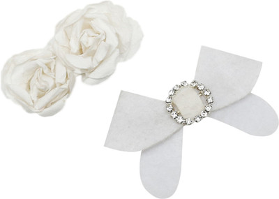 Dchica White Princess Set Of 2 Hair Clip(White)