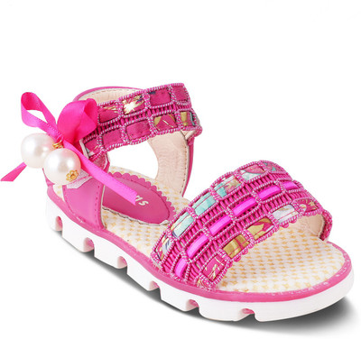 KITTENS Girls Velcro Flats(Pink, Fuschia