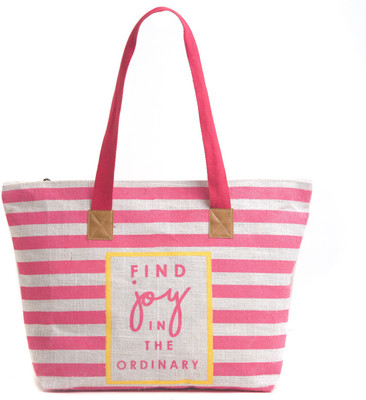 H&B BCH-Strip-pink Waterproof Multipurpose Bag(White, 13 inch)