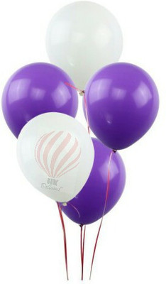 PartyballoonsHK Solid White & Purple Balloon(White, Purple, Pack of 30)