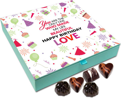 Chocholik Gift Box - You Made My Life Beautiful Happy Birthday Love Chocolate Box - 9pc Truffles(108 g)
Chocholik Gift Box - You Made My Life Beautiful Happy Birthday Love Chocolate Box - 9pc Truffles(108 g)