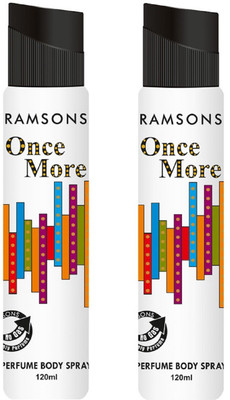 Ramsons Once More No Gas Perfume Body Spray Combo Pack of 2 Perfume Body Spray - For Men & Women(240 ml, Pack of 2)
Ramsons Once More No Gas Perfume Body Spray Combo Pack of 2 Perfume Body Spray - For Men & Women(240 ml, Pack of 2)