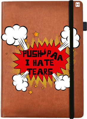 Hamee A5 Notebook(Designer Printed Brown Leather A5 Notebook - 200 pages, A5 size Hate Tears, Brown)