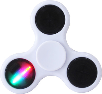 Toys Factory Fidget Hand Spinner With Dazzling LED Lights(White)