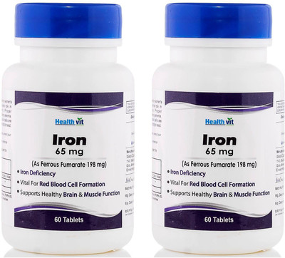 HealthVit Iron 65mg 60 Tablets (Pack of 4)(60 No)