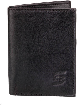 Swiss Design Men Black Genuine Leather Wallet(7 Card Slots)