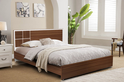 Auspicious Home Ibiza Engineered Wood Queen Bed(Finish Color - Teak)