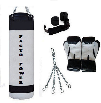 Facto Power 7.0 Feet Long, P.U Material, WHITE and BLACK Color, Unfilled with Hanging Chain with 9 Feet Long Black Color Hand Wraps Pair & Boxing Gloves Pair Boxing Kit
Facto Power 7.0 Feet Long, P.U Material, WHITE and BLACK Color, Unfilled with Hanging Chain with 9 Feet Long Black Color Hand Wraps Pair & Boxing Gloves Pair Boxing Kit