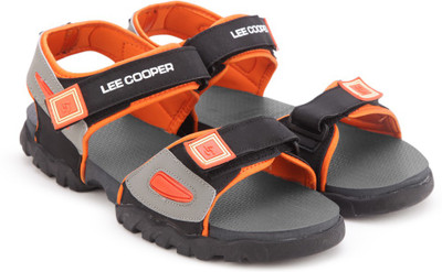 Lee Cooper Men BLACK_ORANGE Sports Sandals