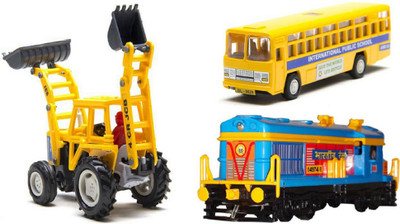 MN OVERSEAS Multicolor Earth Mover with Locomotive Engine and School Bus(Multicolor)
MN OVERSEAS Multicolor Earth Mover with Locomotive Engine and School Bus(Multicolor)