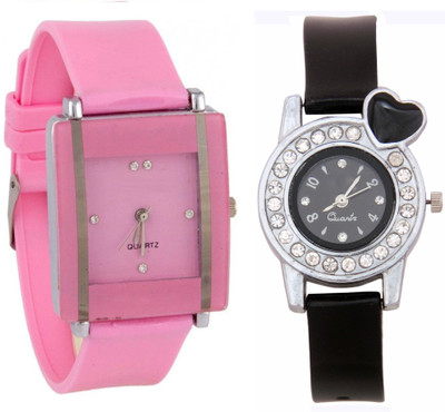 KNACK Pink square shape simple and professional glory and black crystals heart unique and beautiful glory women Watch - For Girls
KNACK Pink square shape simple and professional glory and black crystals heart unique and beautiful glory women Watch - For Girls
