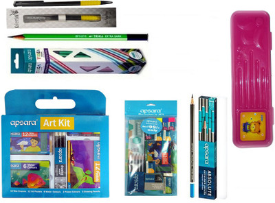 Apsara Combo pack of 10 Absolute pencil + 10 Triga Pencil + 1 Scholar's Kit + 1 Art Kit + Kolostahl Ball Pen
Apsara Combo pack of 10 Absolute pencil + 10 Triga Pencil + 1 Scholar's Kit + 1 Art Kit + Kolostahl Ball Pen
