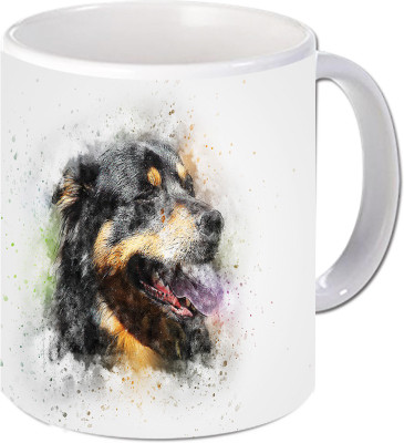 Maison N Mode Bk Dog Coffee Ceramic Mug(330 ml), Multicolor
