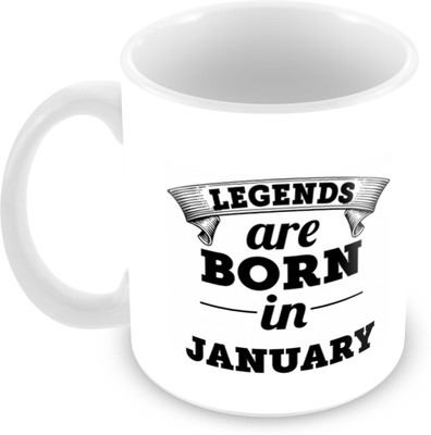 Tuelip Printed Legends are Born in January Tea And Coffee 350 ML Ceramic Mug(350 ml), White
Tuelip Printed Legends are Born in January Tea And Coffee 350 ML Ceramic Mug(350 ml), White