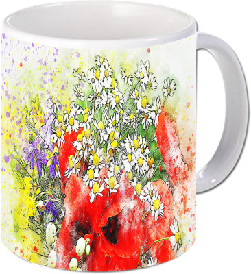 Maison N Mode Garden Coffee Ceramic Mug(330 ml), Multicolor
