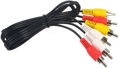 AFED 3 RCA to 3 RCA 1.5 Meter Cable 47492 RCA Audio Video Cable(tv audio video cable, Black)