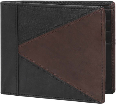 Brune Men Black, Brown Genuine Leather Wallet(6 Card Slots)