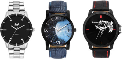 AMSER Stylish Combo Of Three Watch - For Men
