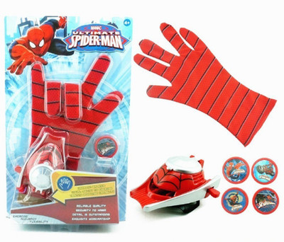 Goyal Ultimate Spiderman Gloves With Disc Launcher For Real Action(Red)