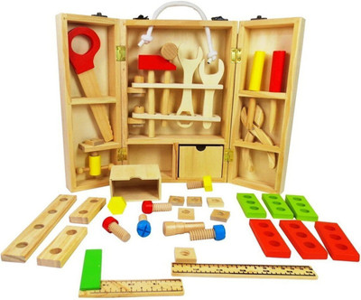 Munchkinz Wooden Carpenter Tool Box Play Set