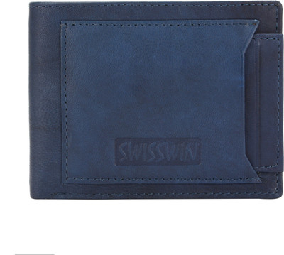 Ananya Men Blue Genuine Leather Wallet(2 Card Slots), Blue-021